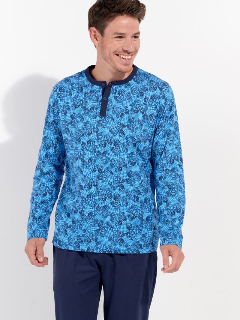 Nuit & Homewear Pyjama et Pyjacourt imprimé bleu 402826