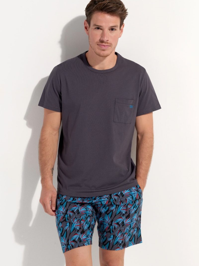Nuit & Homewear Pyjama et Pyjacourt imprimé bleu 402827