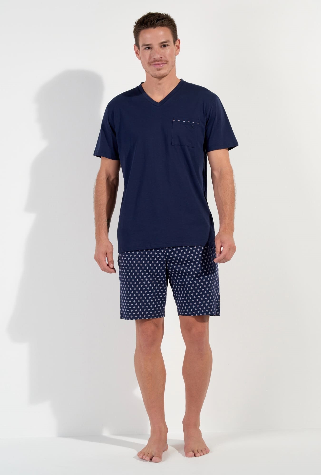 Nuit & Homewear Pyjama et Pyjacourt imprimé marine 402835