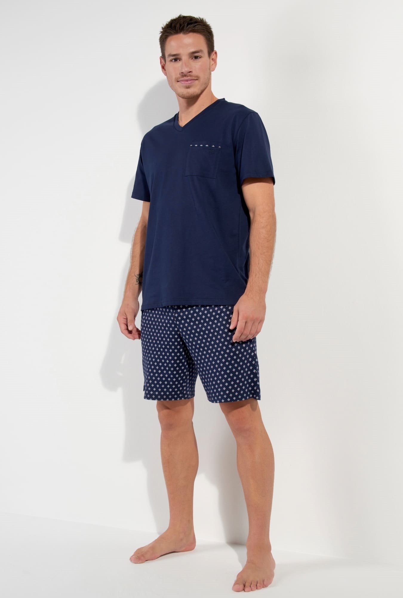 Nuit & Homewear Pyjama et Pyjacourt imprimé marine 402835 – Image 3