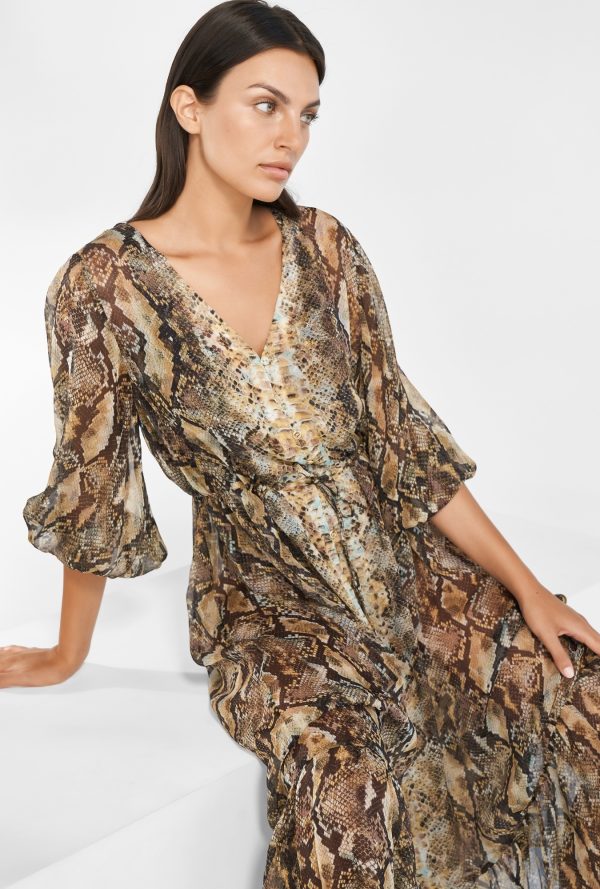 Robe longue Maryan Mehlhorn Serpent Imprimé Python