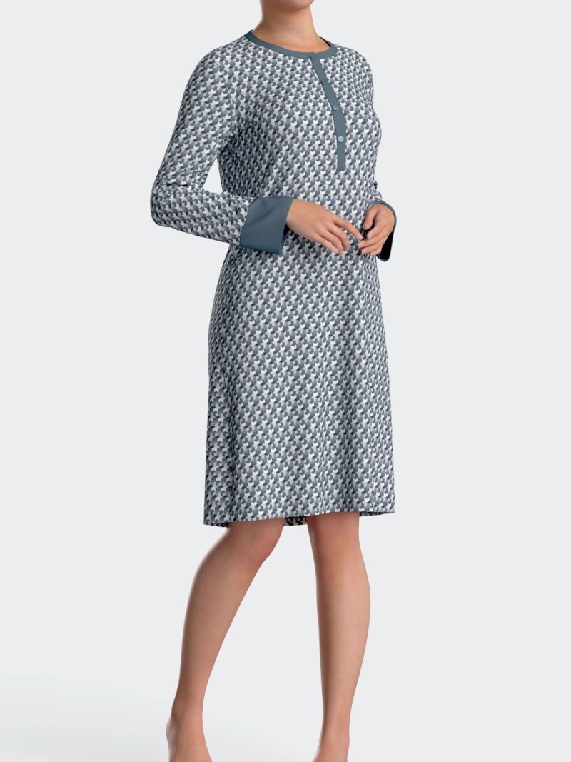 Nuit & Homewear Chemise de nuit bleu gris im8663n14