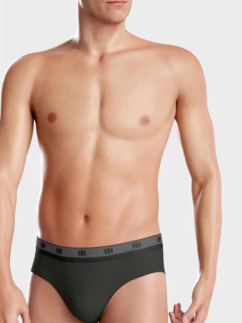 Les dessous Slip noir + vert im1121m72p2