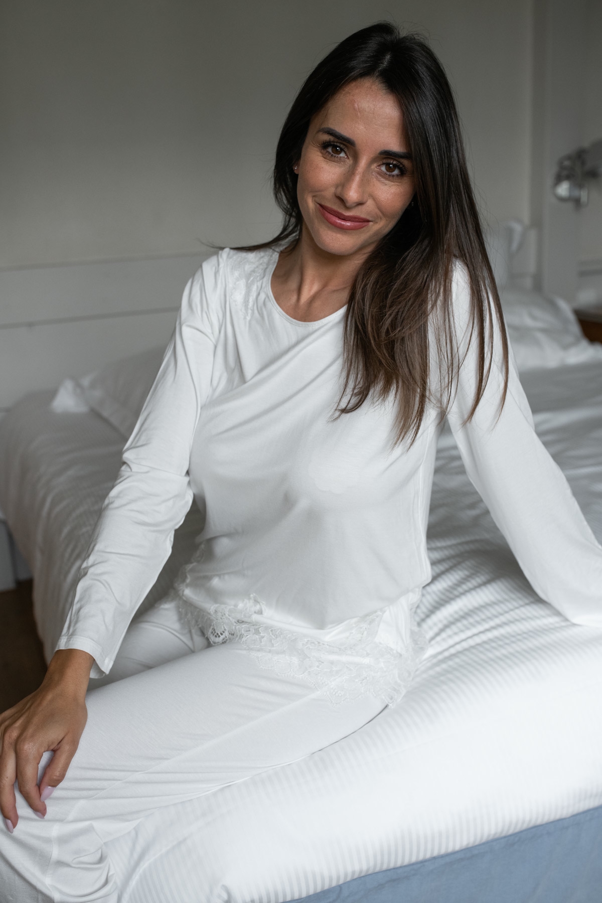 Nuit & Homewear Pyjama / Pyjacourt creme 211c204 – Image 4