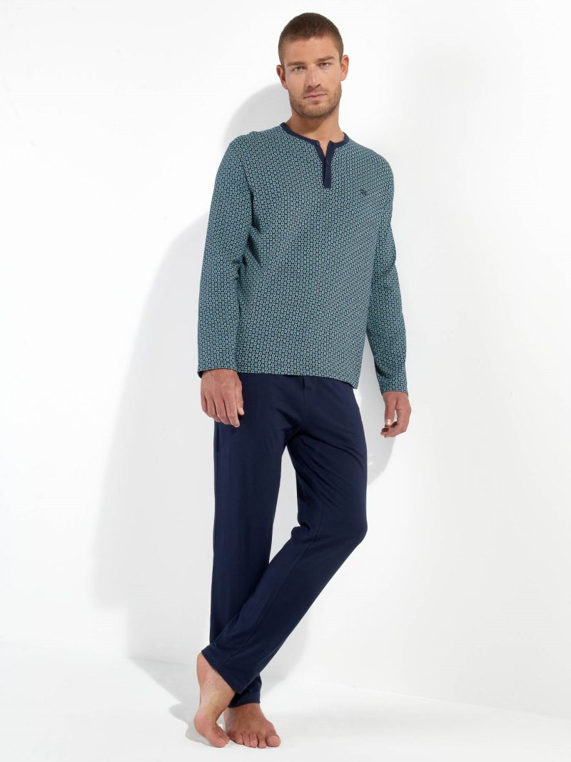 Nuit & Homewear Pyjama et Pyjacourt bleu imprimé 402606
