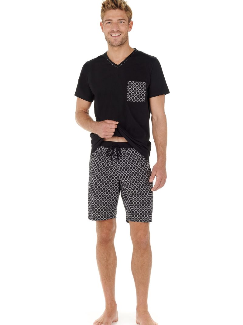 Nuit & Homewear Pyjama et Pyjacourt noir imprimé 402603