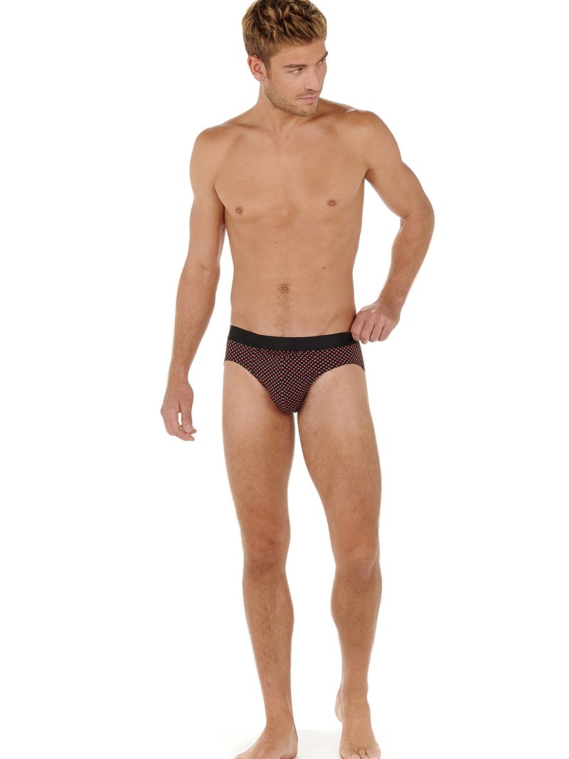Les dessous Slip noir imprimé 402627