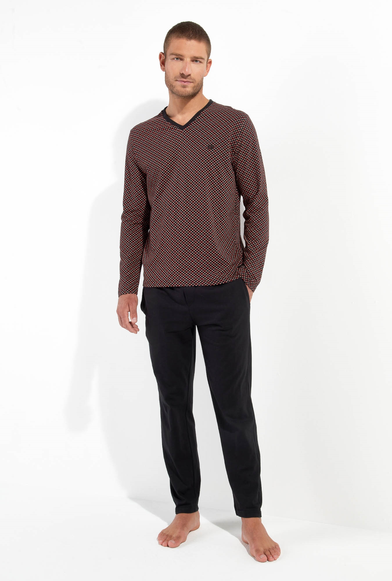 Nuit & Homewear Pyjama et Pyjacourt noir imprimé 402672 – Image 2
