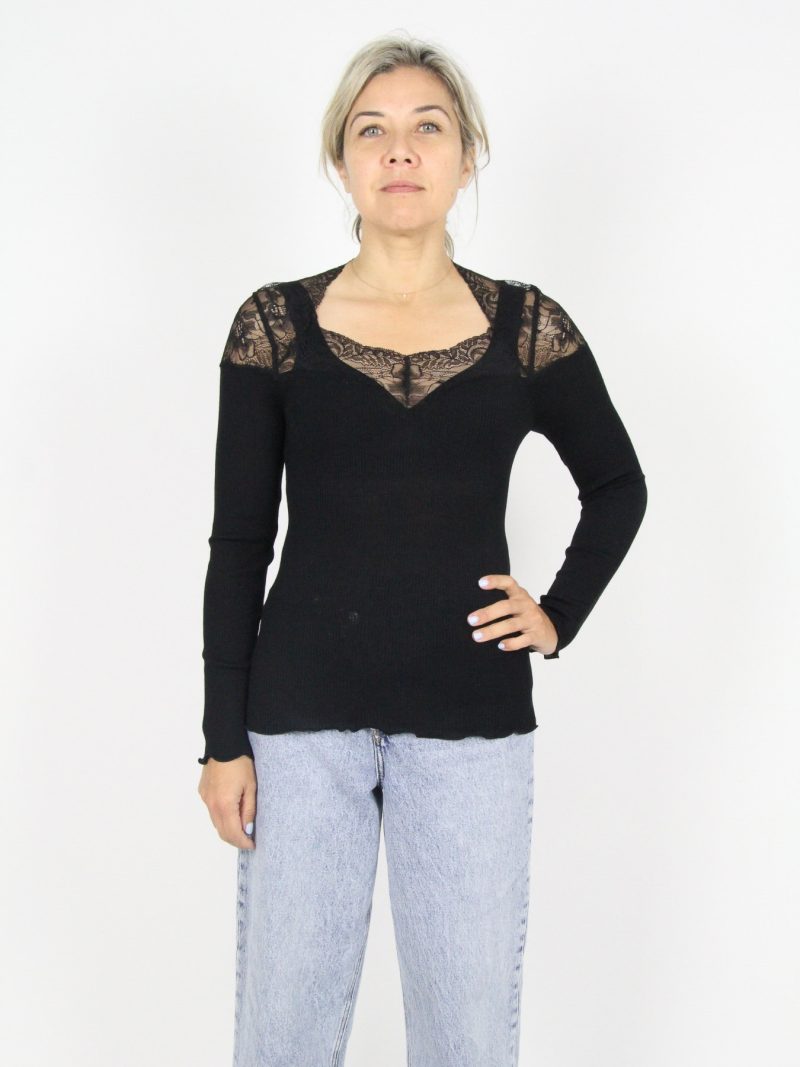 Lingerie Fine Top / Pull noir 6826