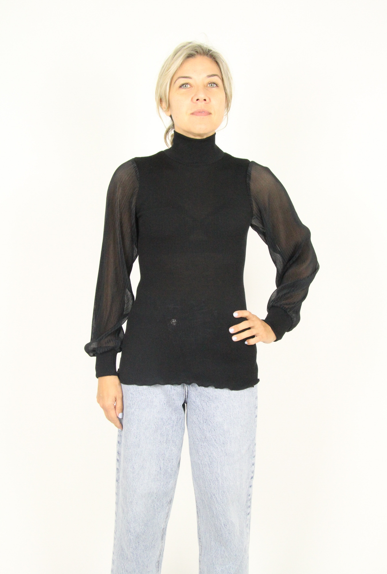 Lingerie Fine Top / Pull noir 6876 – Image 2