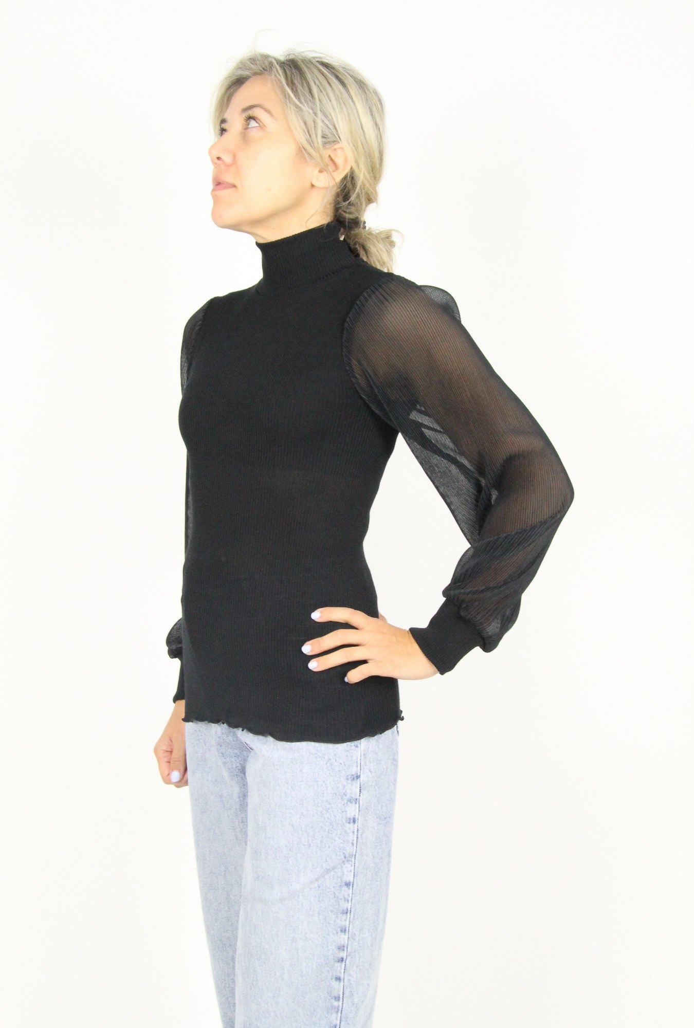Lingerie Fine Top / Pull noir 6876 – Image 3