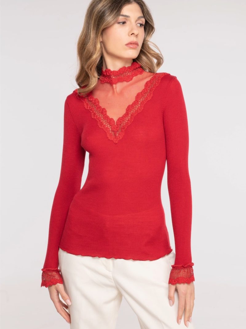 Lingerie Fine Top / Pull rouge 7432
