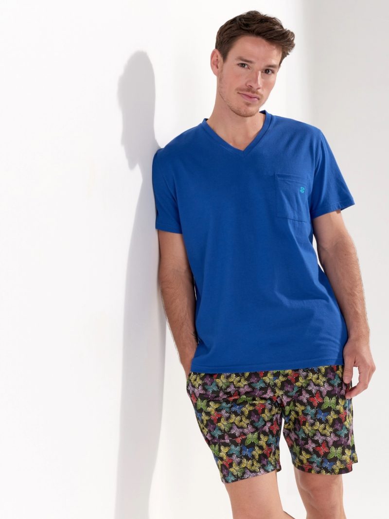 Nuit & Homewear Pyjama et Pyjacourt marine imprimé 402942