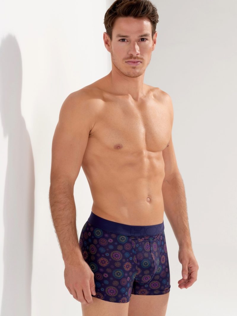 Les dessous Boxer marine imprimé 402954