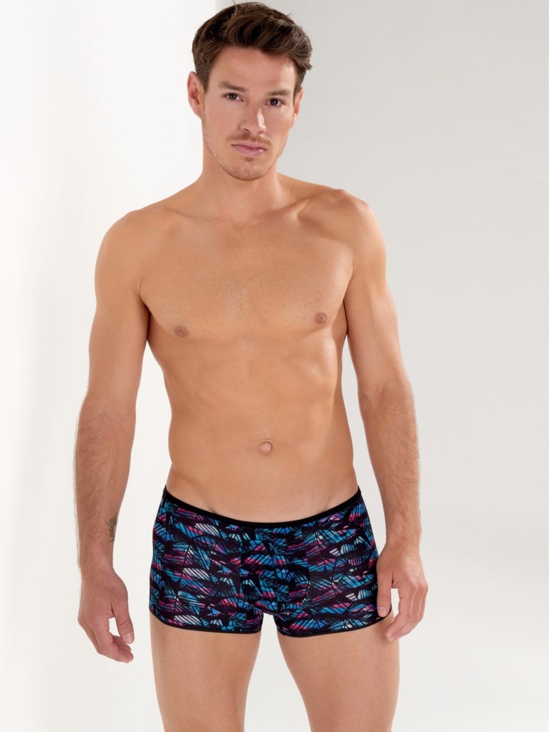 Les dessous Boxer noir bleu 402958