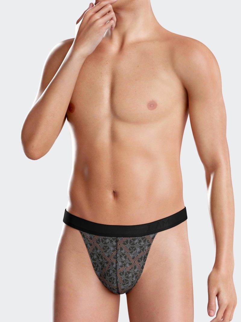 Les dessous String gris + rose ii1141n36