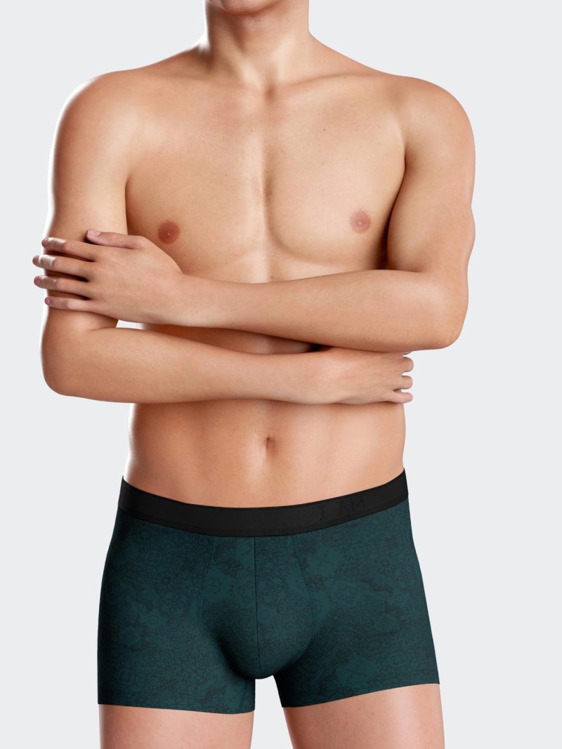 Les dessous Boxer vert + noir ii1221n37
