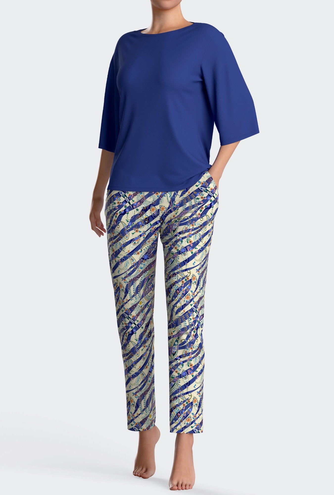 Nuit & Homewear Pyjama / Pyjacourt bleu imprimé im8551n51
