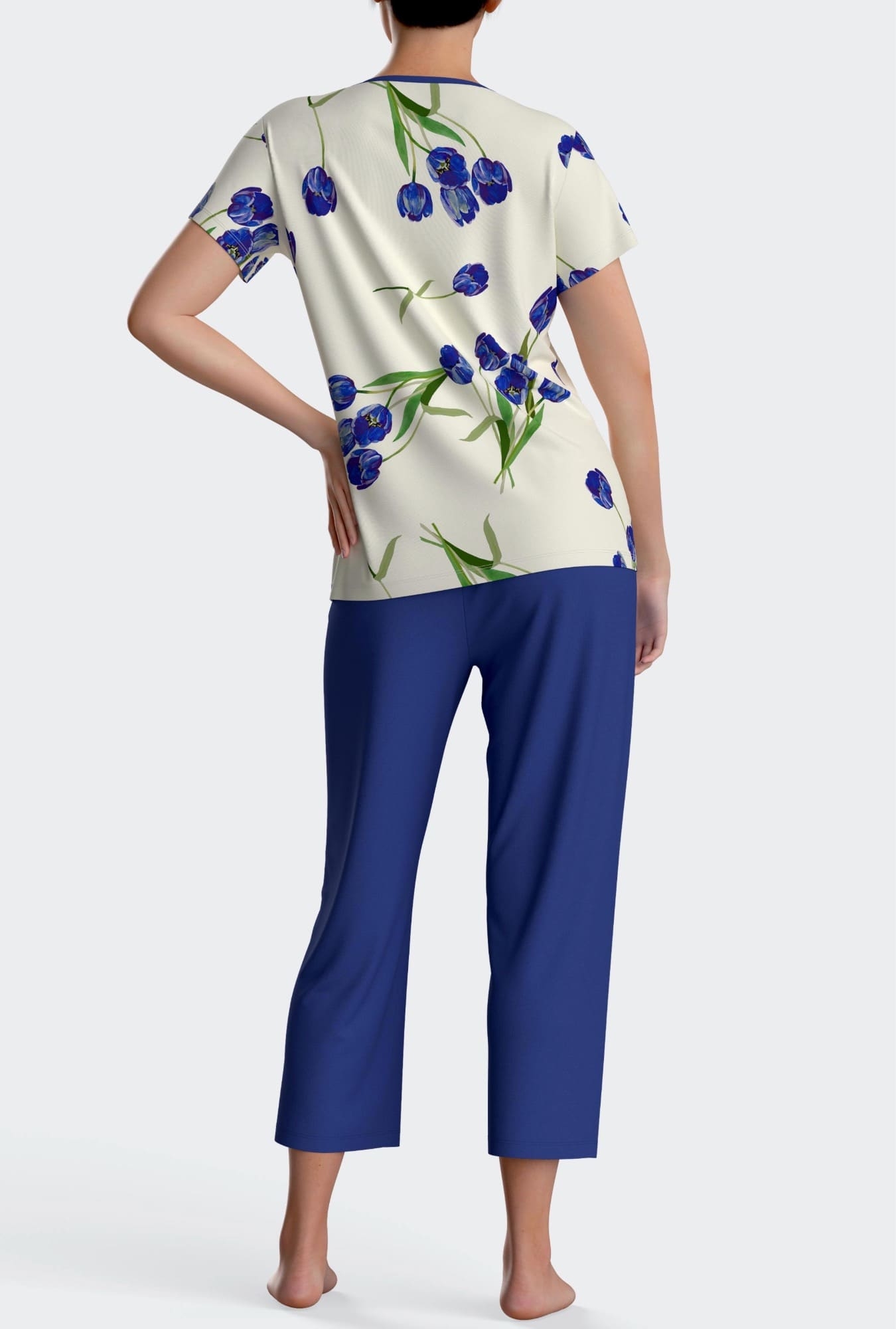 Nuit & Homewear Pyjama / Pyjacourt bleu imprimé im8561n52 – Image 2