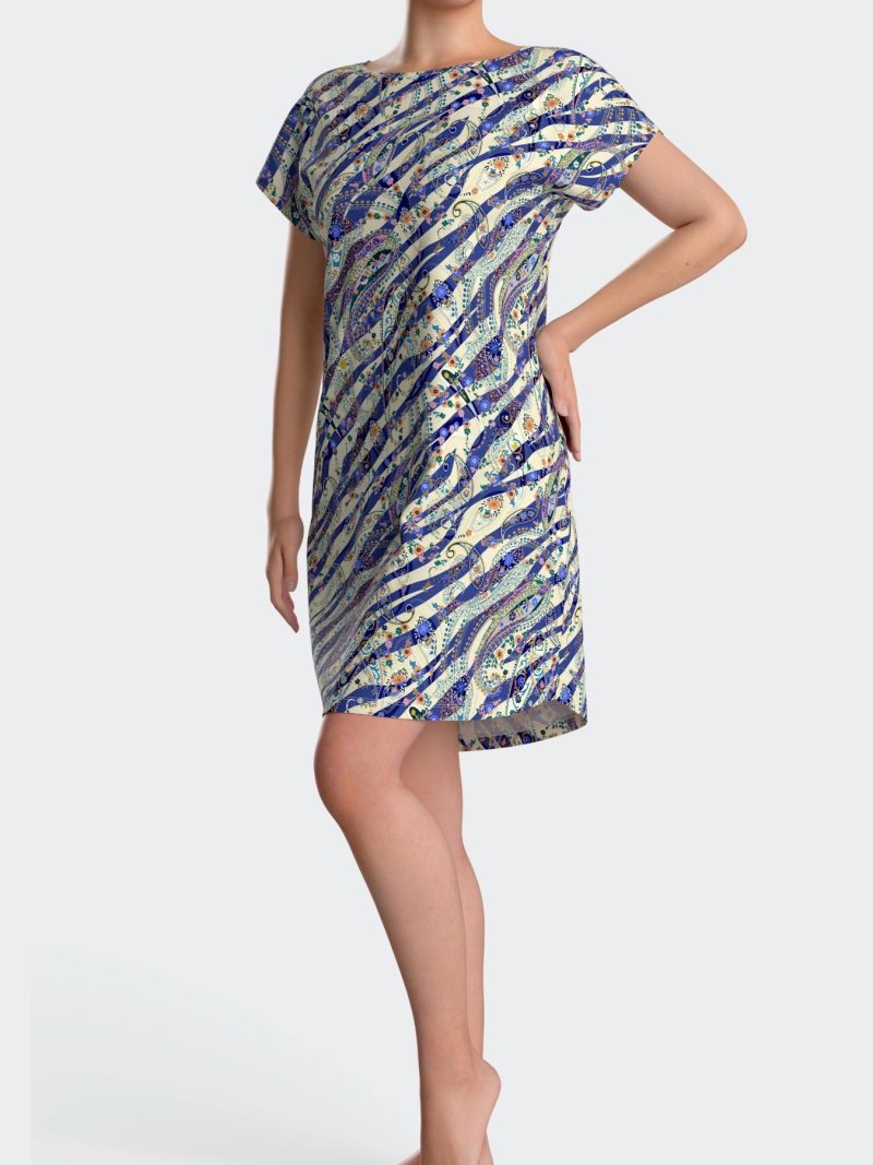 Nuit & Homewear Chemise de nuit bleu imprimé im8661n51