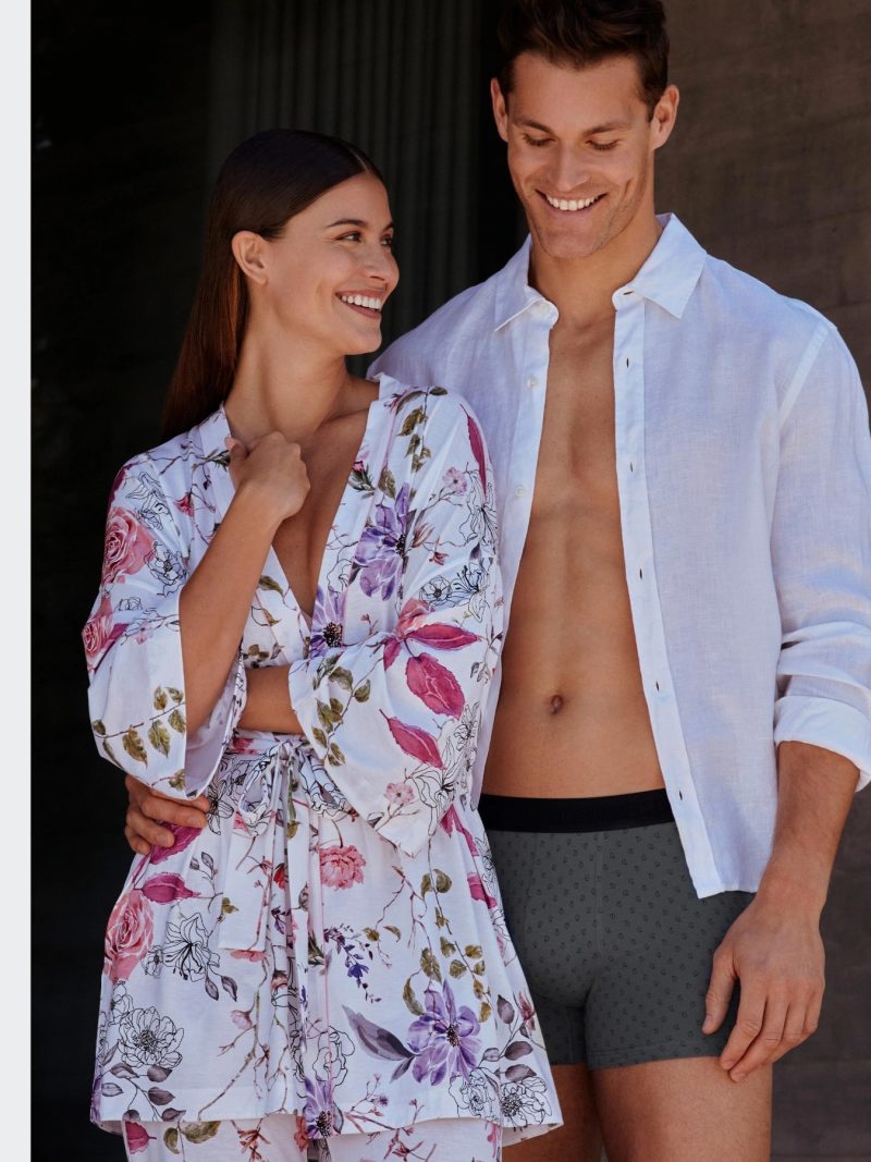 Nuit & Homewear Kimono / Deshabillé rose imprimé im8621n53