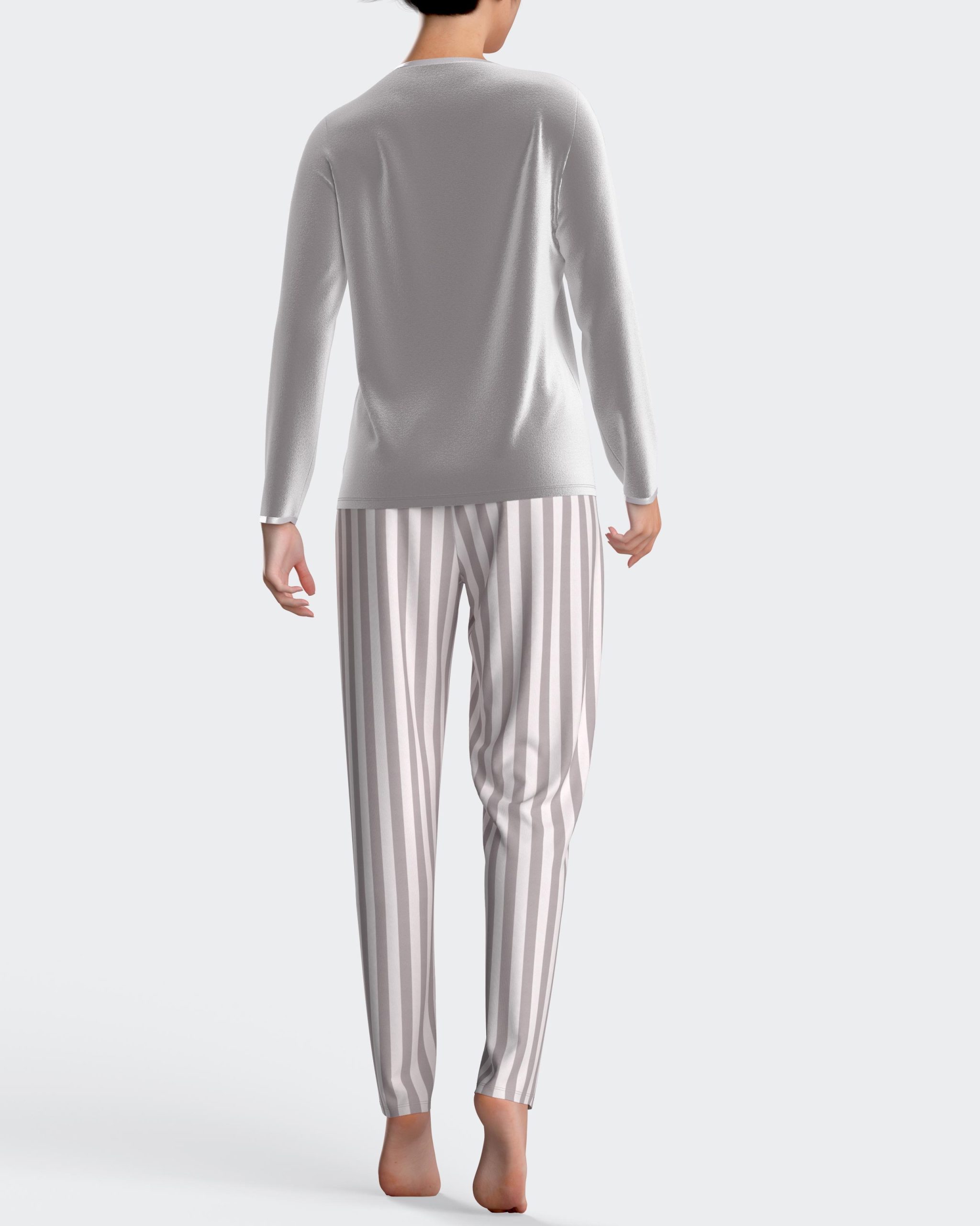 Nuit & Homewear Pyjama / Pyjacourt gris clair im8551n97 – Image 2