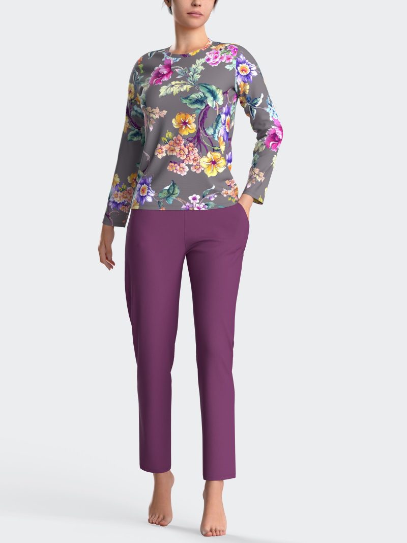 Nuit & Homewear Pyjama / Pyjacourt gris violet im8551n92