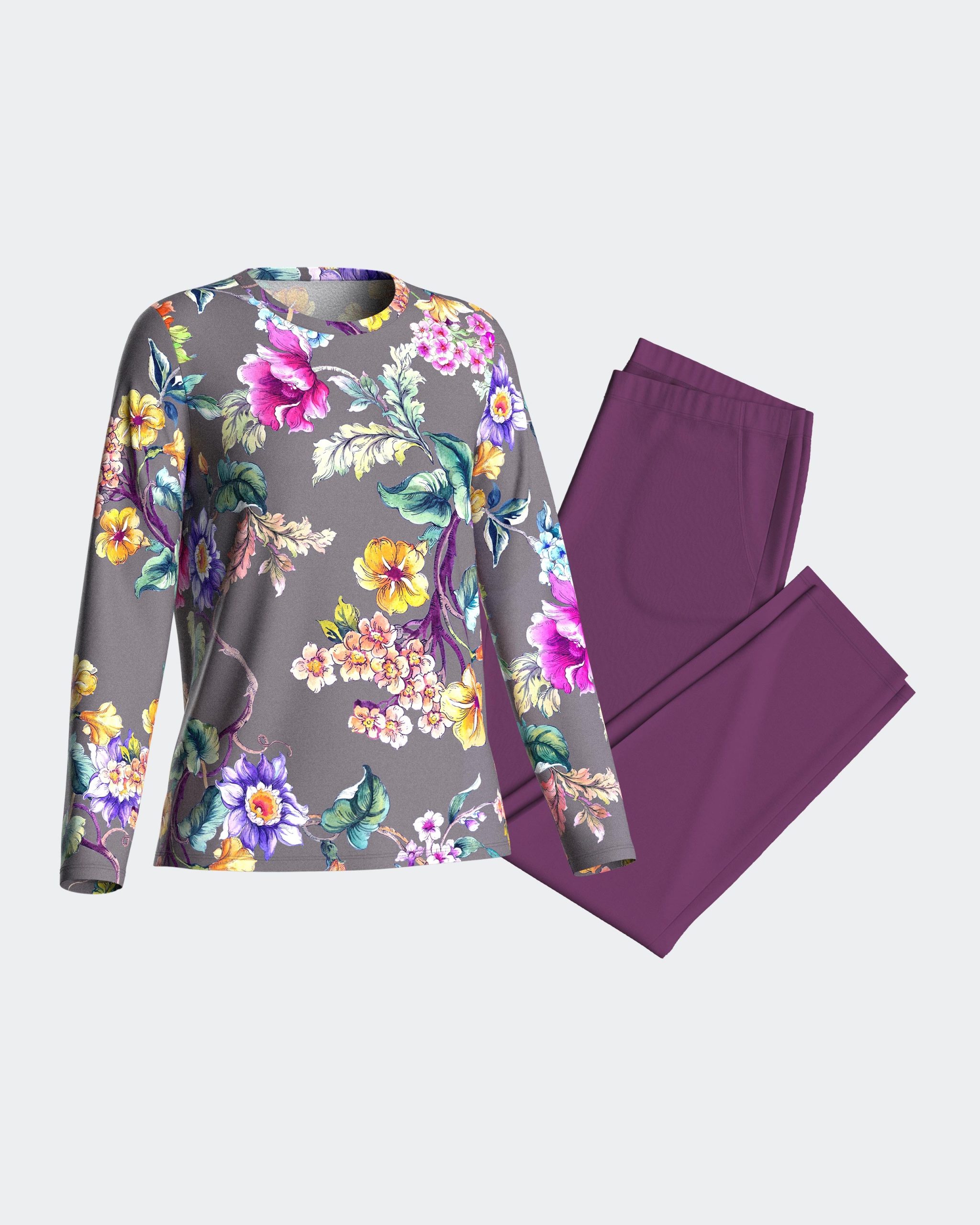 Nuit & Homewear Pyjama / Pyjacourt gris violet im8551n92 – Image 3