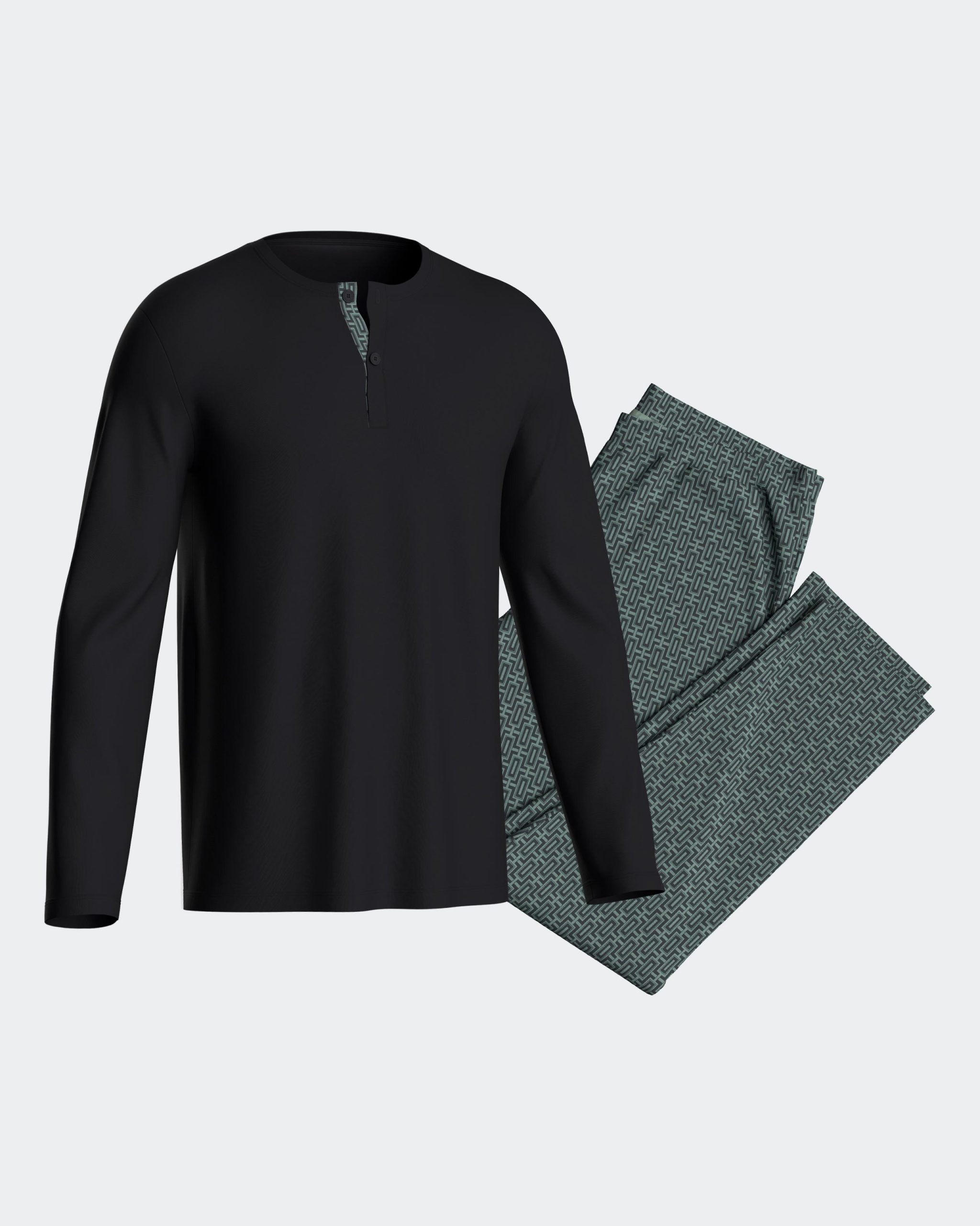 Nuit & Homewear Pyjama et Pyjacourt vert im1553n72 – Image 3
