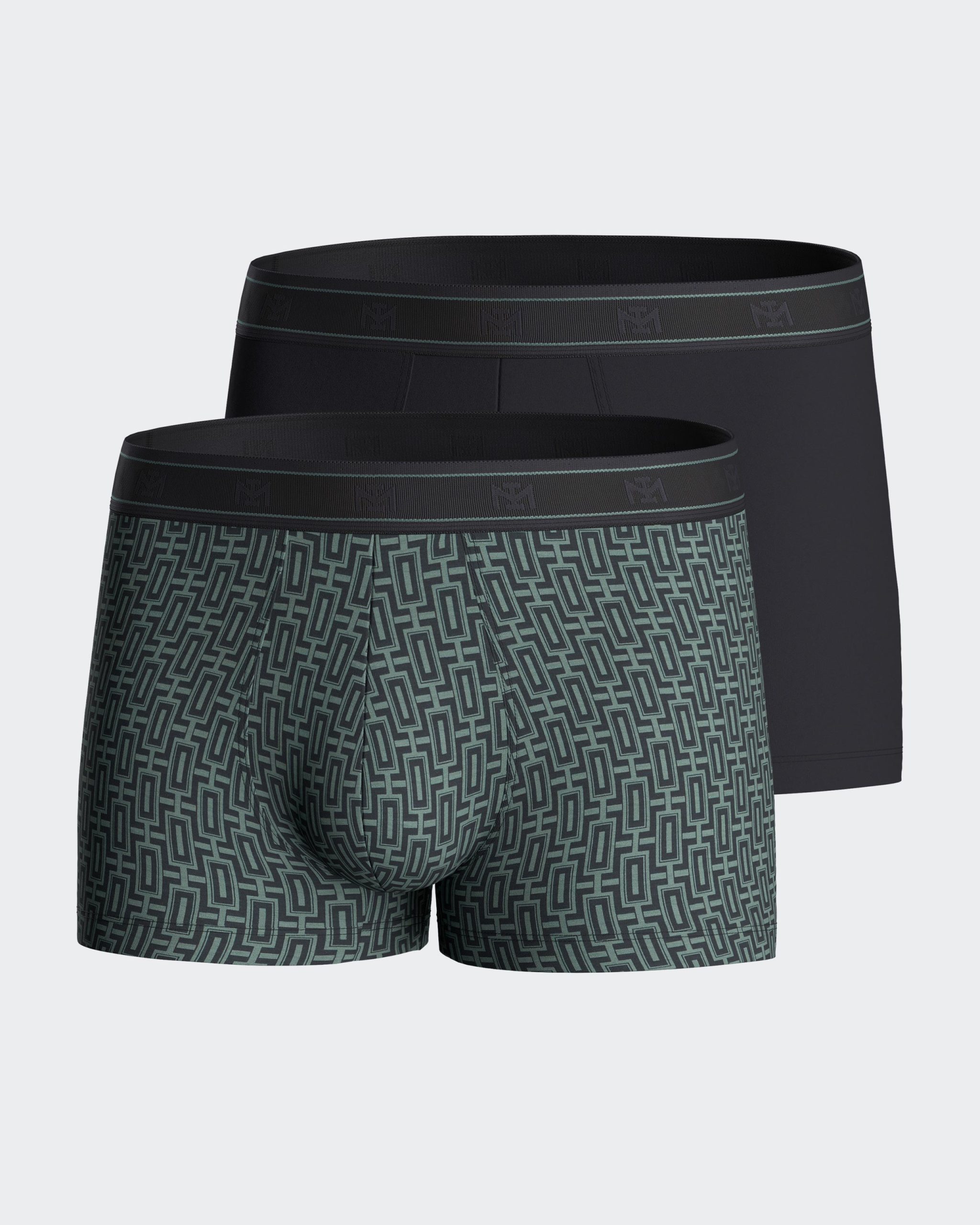 Les dessous Boxer vert imprimé + gris im1221n72p2 – Image 2