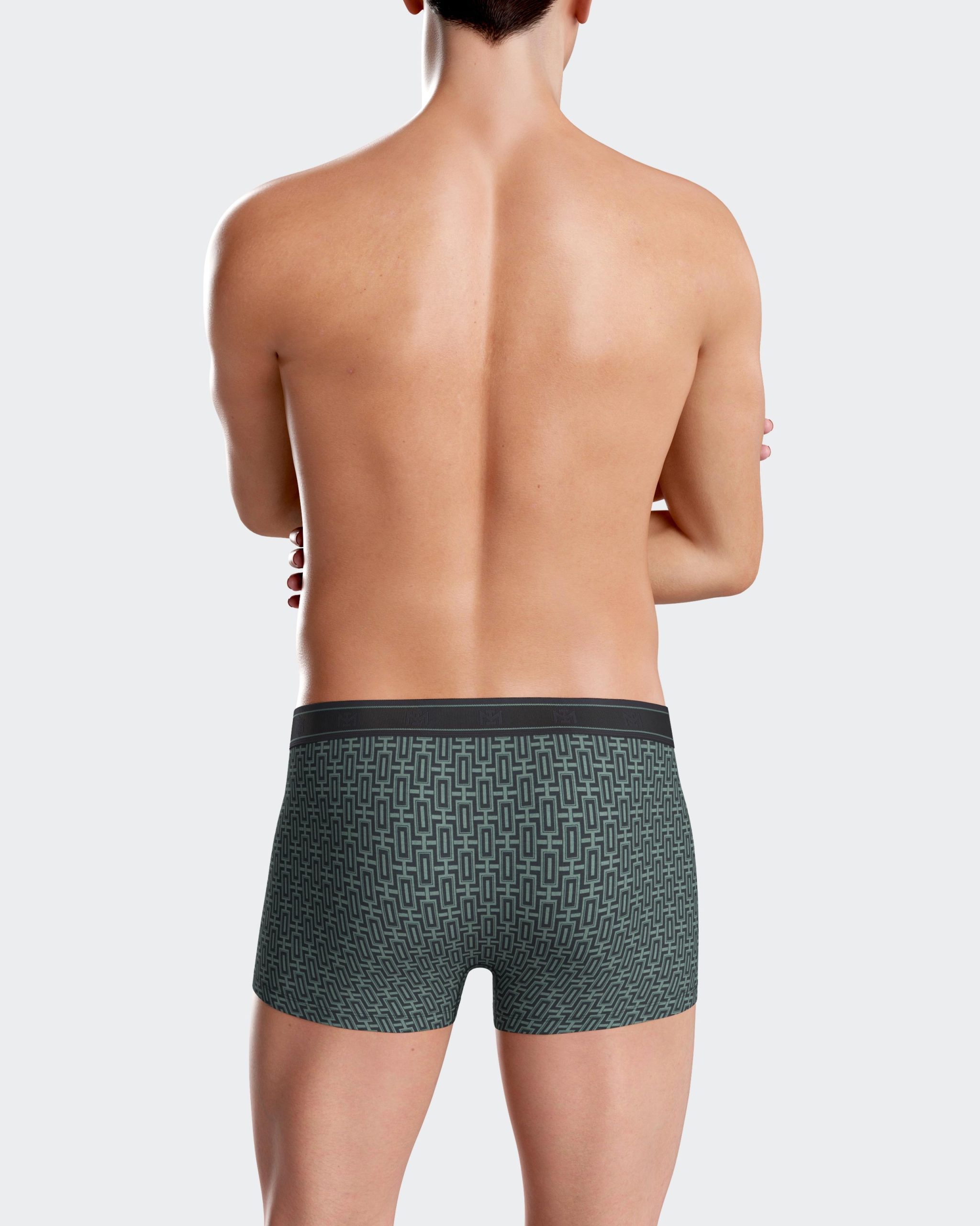 Les dessous Boxer vert imprimé + gris im1221n72p2 – Image 3