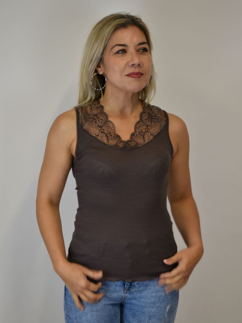 Lingerie Fine Top / Pull taupe 7615