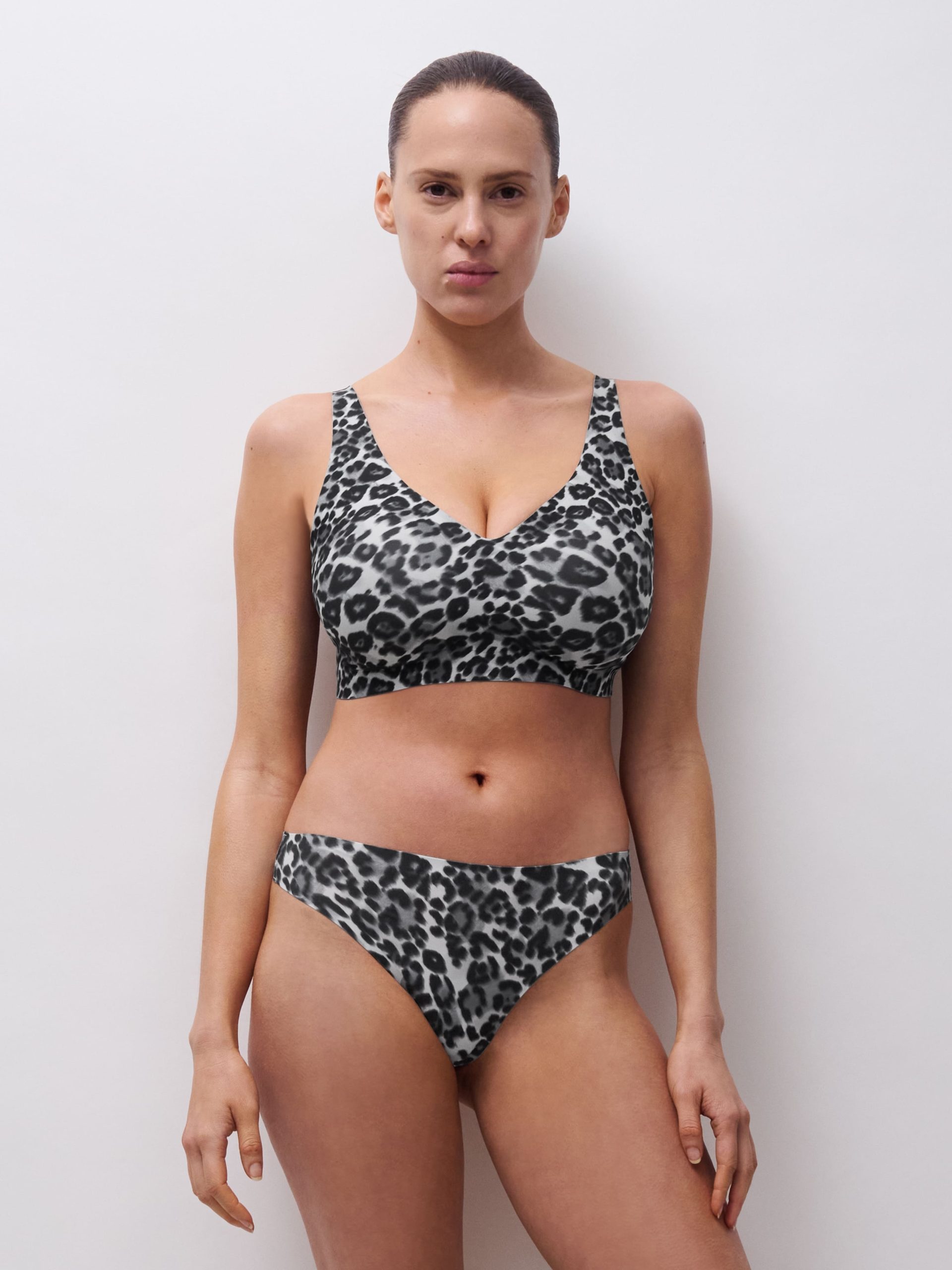 Culottes String / Tanga léopard gris c11d90