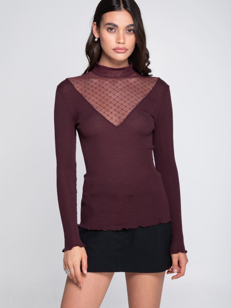 Lingerie Fine Top / Pull cherry 7620