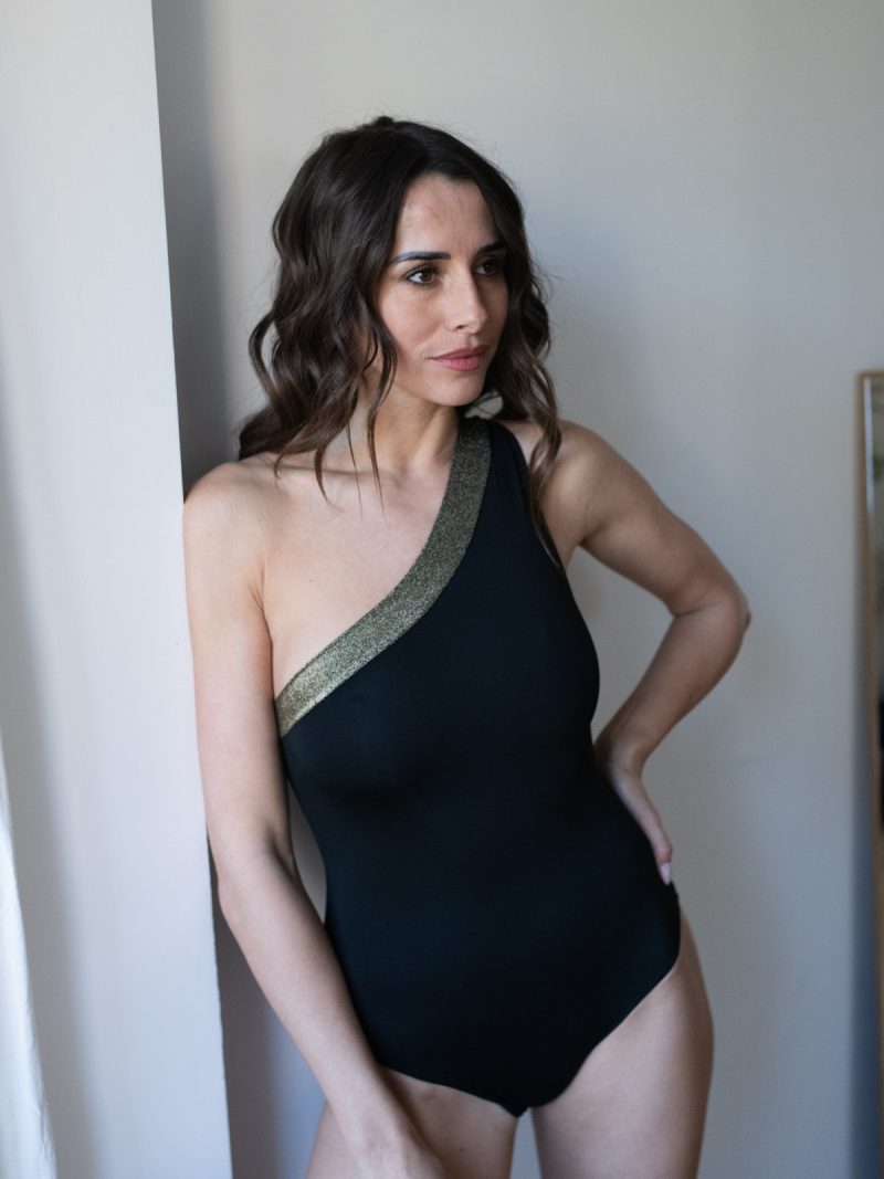 Bain Maillot de bain 1 Pièce noir lurex respiration