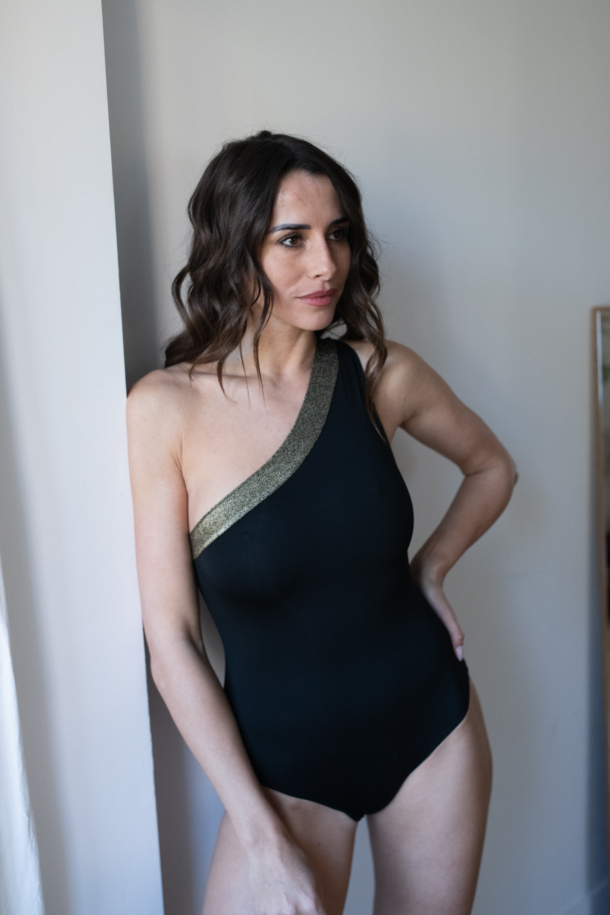 Bain Maillot de bain 1 Pièce noir lurex respiration