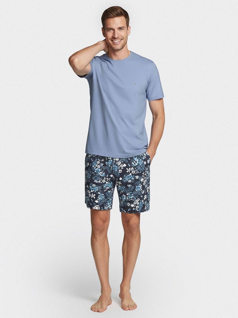 Nuit & Homewear Pyjama et Pyjacourt bleu fleuri ep1511h97