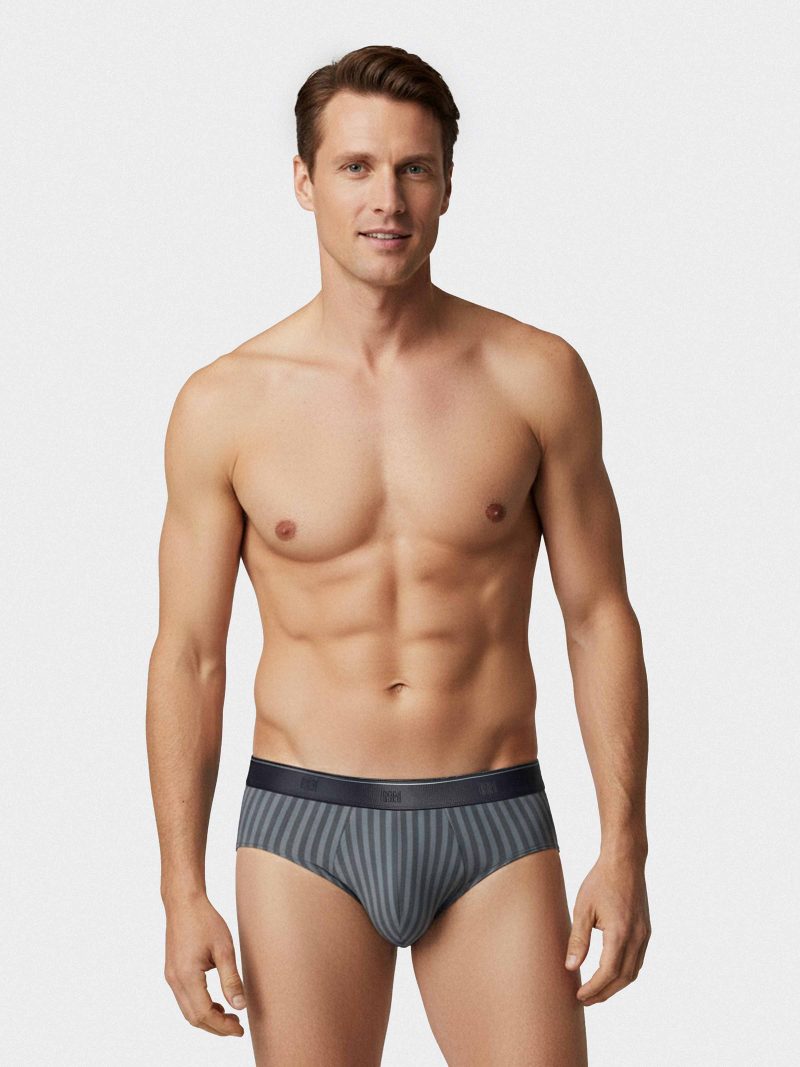 Les dessous Slip rayé gris im1123p16p2