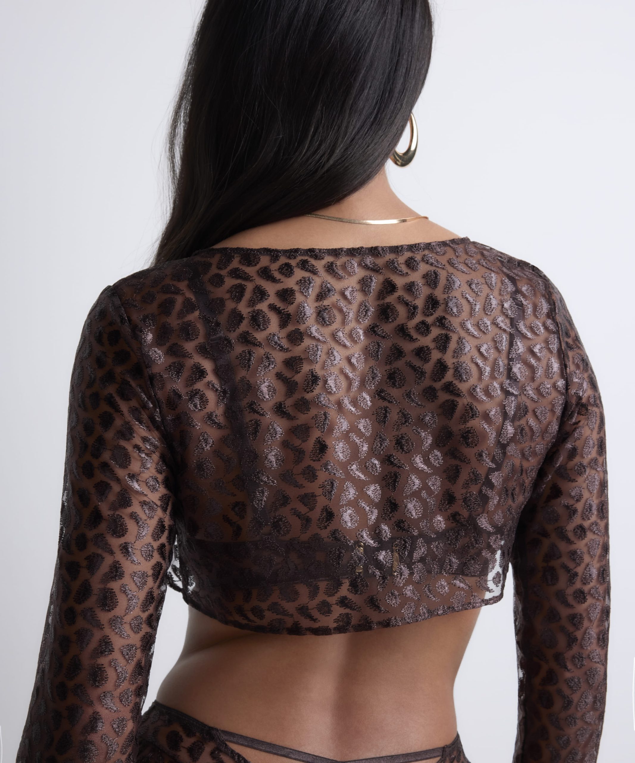 Lingerie Fine Top / Pull satin brown 5d62 – Image 4