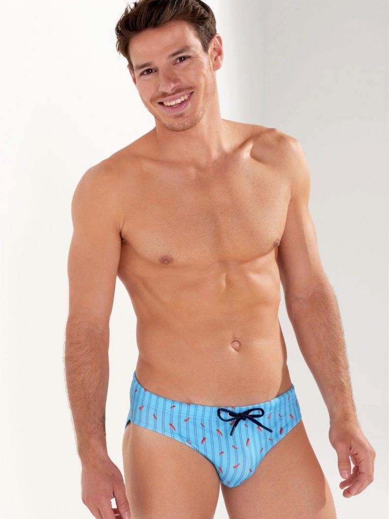 Bain Slip de bain turquoise imprimé 402991