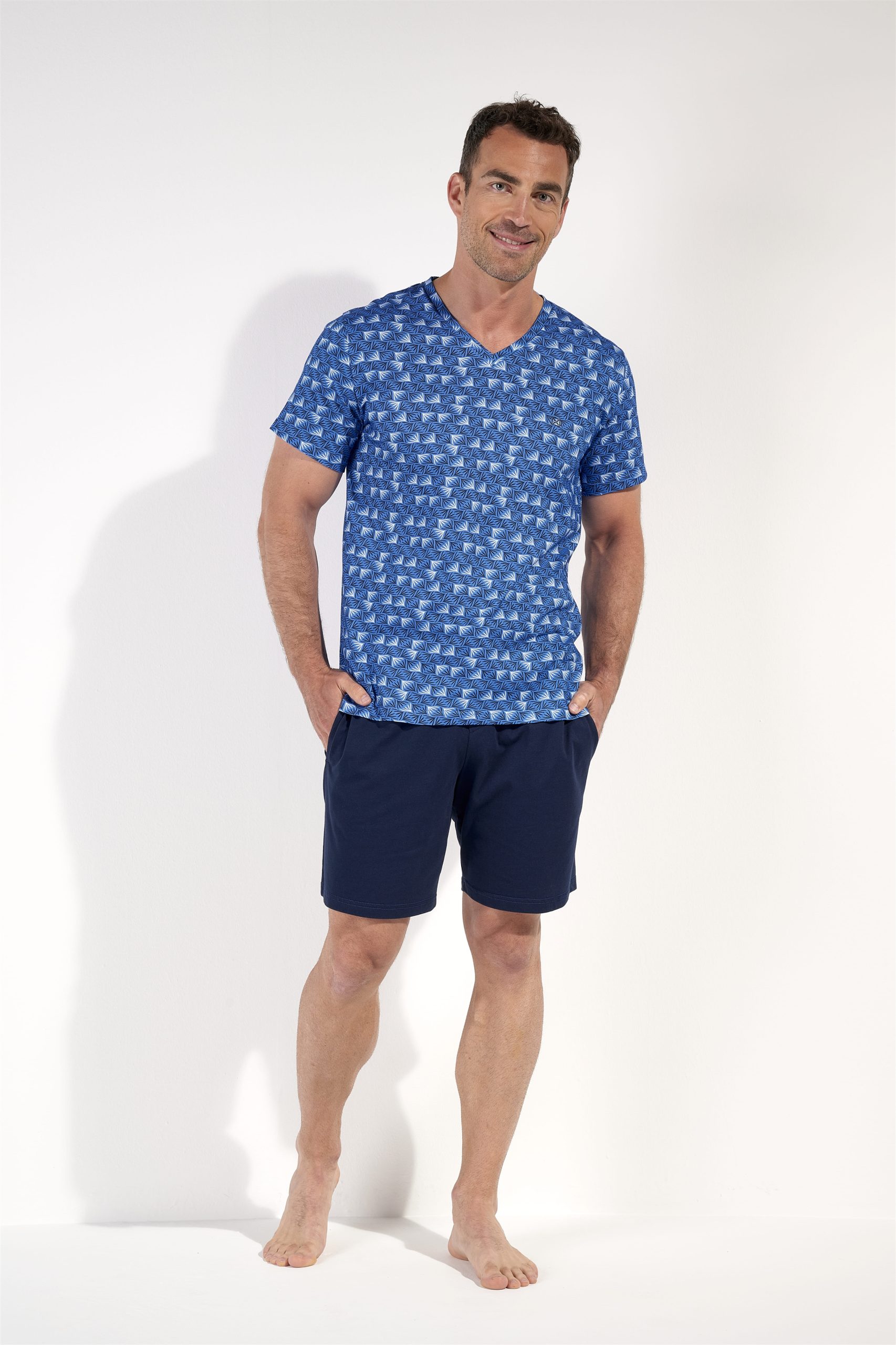 Nuit & Homewear Pyjama et Pyjacourt bleu 403116 – Image 2