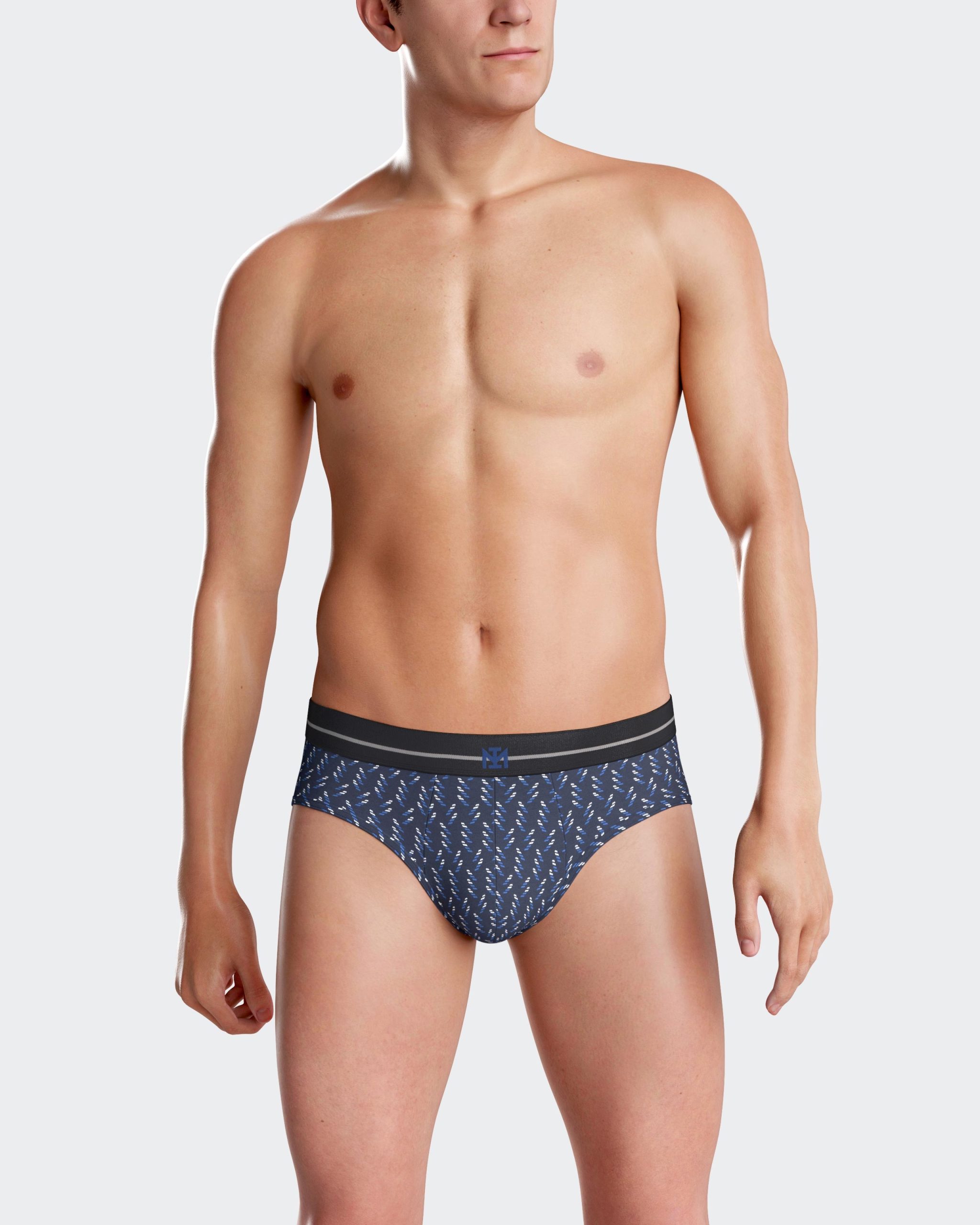Les dessous Slip bleu imprimé + bleu im1121n64p2