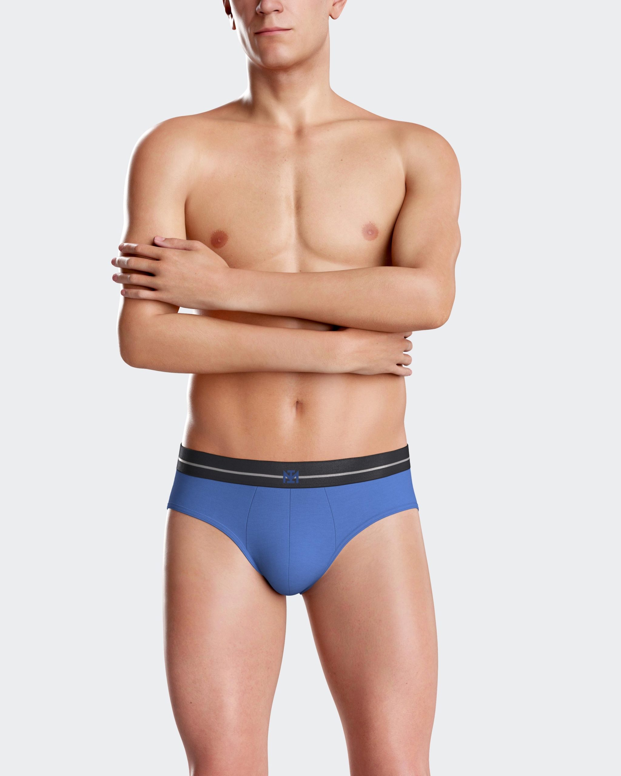 Les dessous Slip bleu imprimé + bleu im1121n64p2 – Image 4