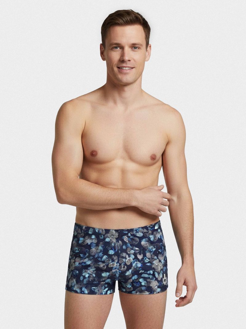 Bain Boxer de bain bleu imprimé im1923p28