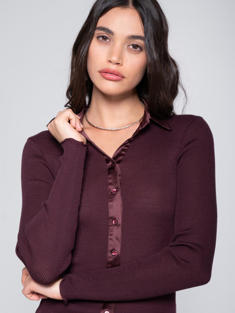 Lingerie Fine Top / Pull cherry 6350