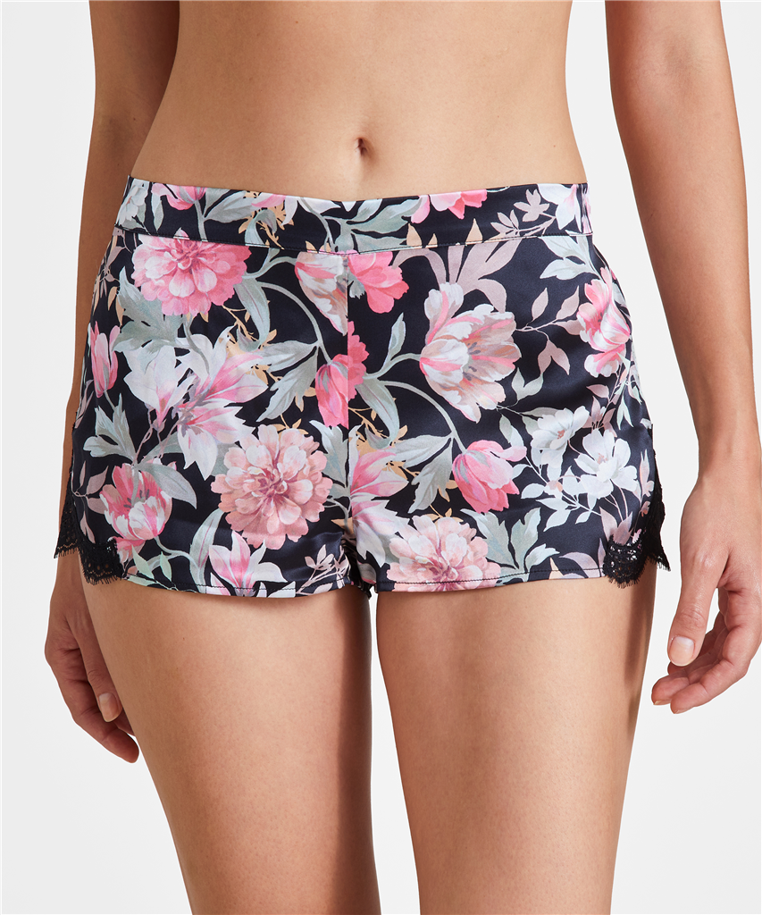 Nuit & Homewear Short pivoine noire qs61 – Image 2
