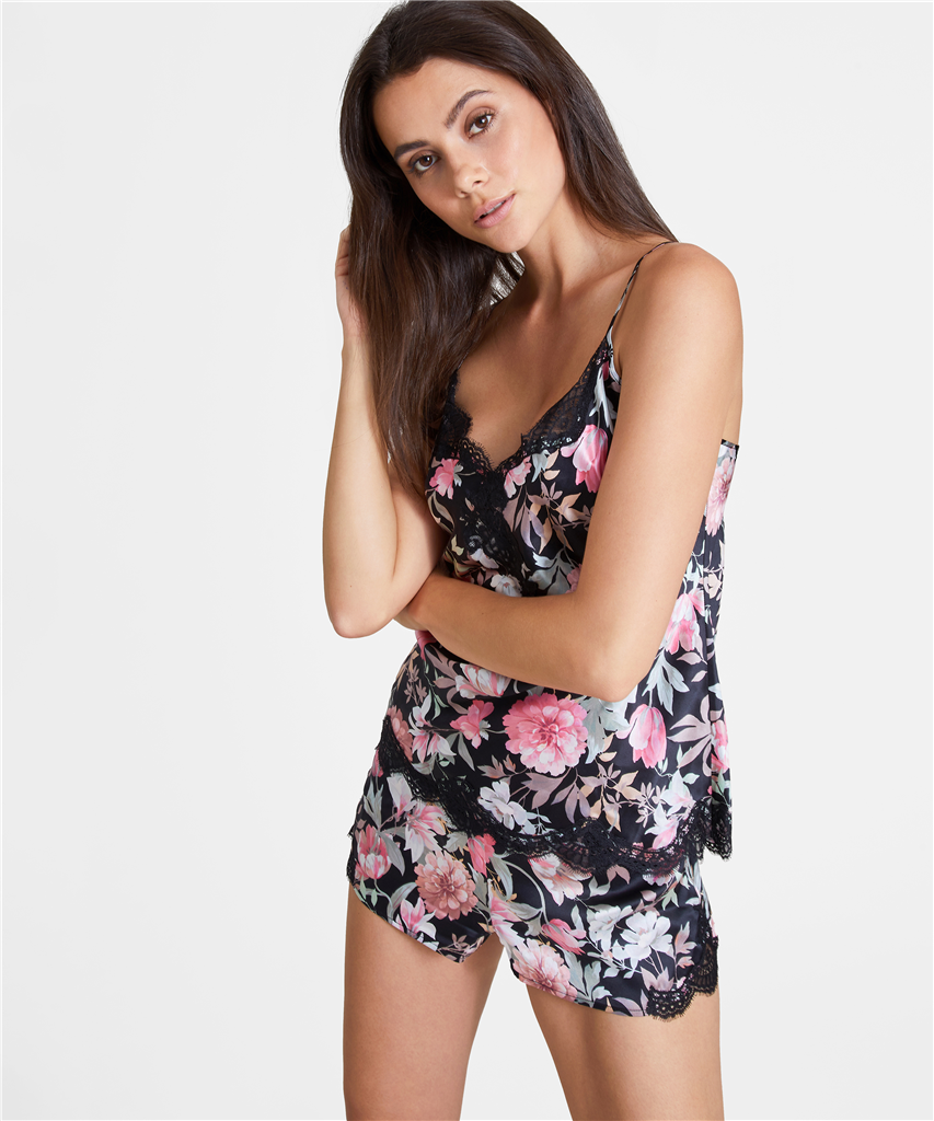 Nuit & Homewear Short pivoine noire qs61 – Image 4