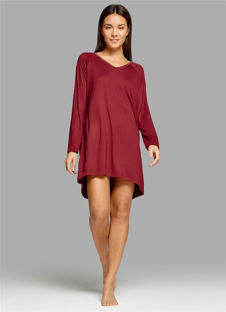 Nuit & Homewear Chemise de nuit bordeaux 8574h87