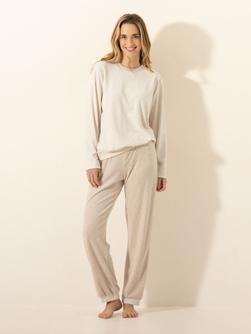 Nuit & Homewear Ensemble détente beige chiné / ecru c322dpy