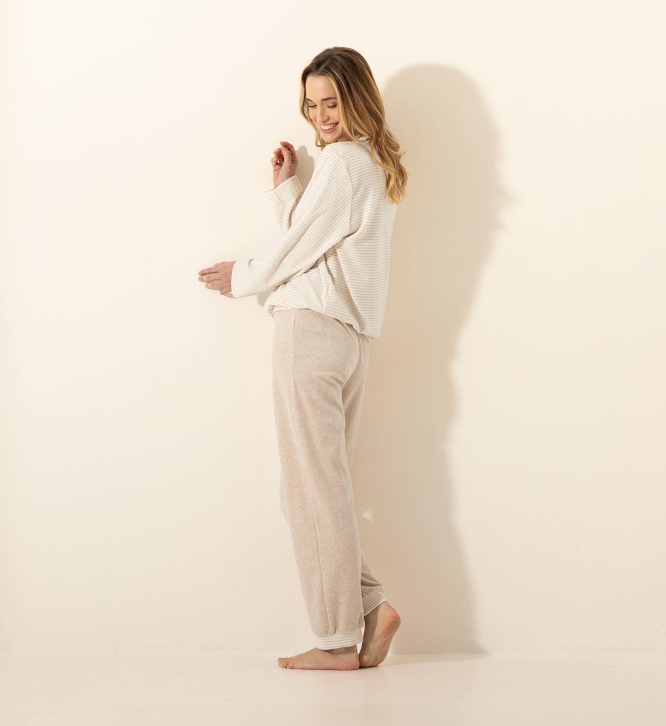 Nuit & Homewear Ensemble détente beige chiné / ecru c322dpy – Image 3